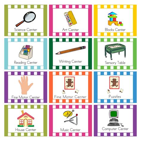 Printable Preschool Center Signs With Objectives | Classroom center ...