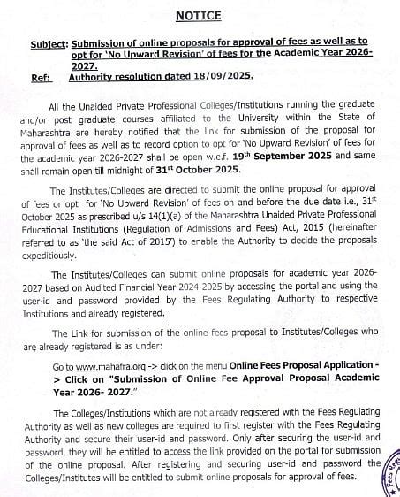 Maharashtra FRA Cracks Down On Colleges Over Excessive Fees, Plans ...