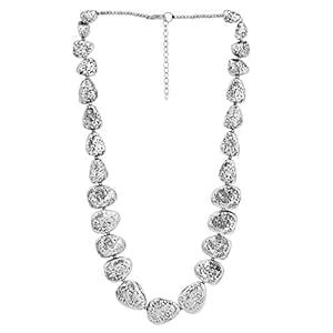 ZIKU JEWELRY Tribal German Silver Stone Necklace for Women and Girls ...