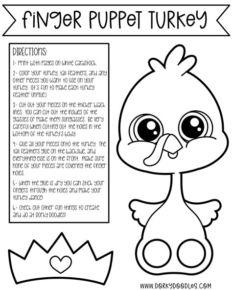 Giant Finger Puppet Turkeys - Free Printable! – Dorky Doodles