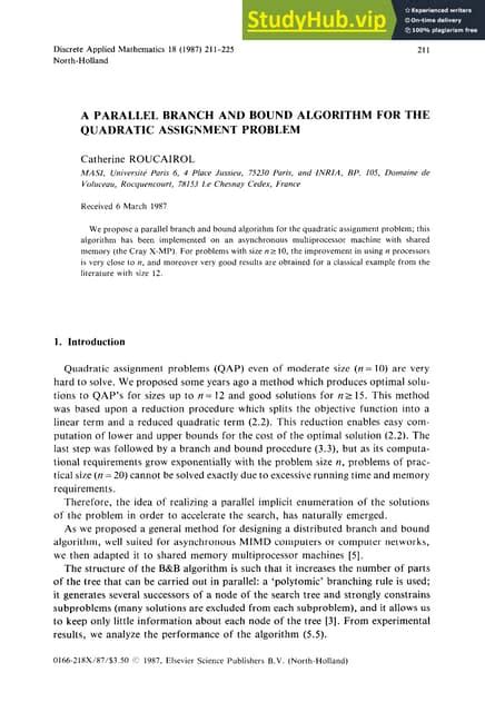 Image result for Quadratic Assignment Problem Using Branch and Bound Method