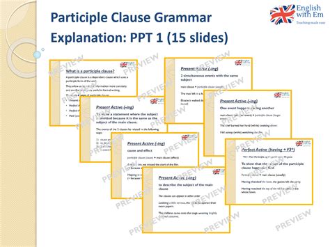 Image result for Participle Clause Structure