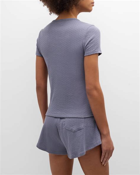 Skin Pointelle-Knit Pamalee & Paige Pajama Set | Neiman Marcus