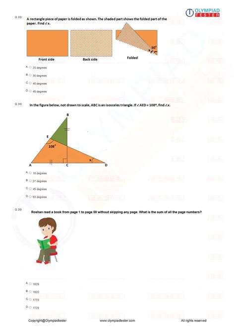 IMO Maths Olympiad sample papers for Class 5 | Olympiad tester