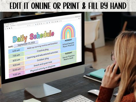 Editable Kids Daily Routine - Daycare Schedule - Kids Daily Chores ...