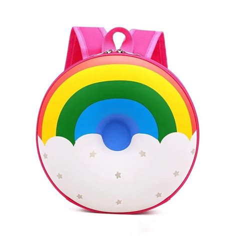 Kids School Bags Rainbow 3D Style Children Backpacks (Pink) – Moms Home