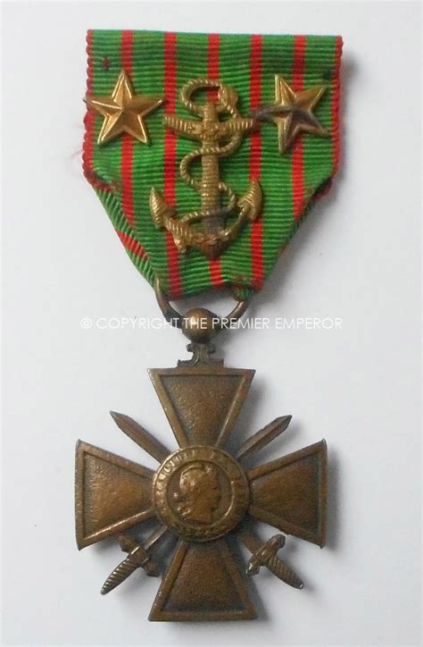 FRANCE CROIX DE GUERRE 1914-1918 WITH COLONIAL EMBLEM TO RIBBON & TWO ...