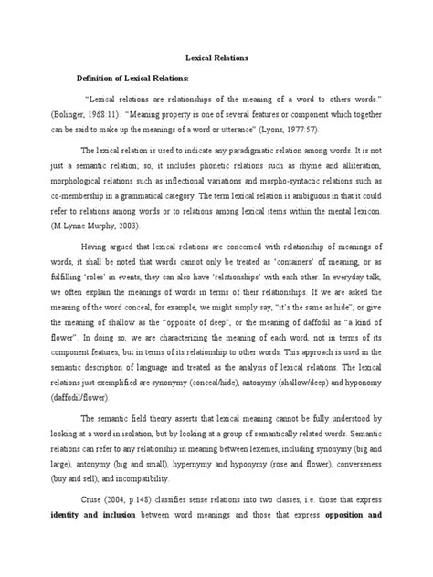 Image result for Lexical Relations