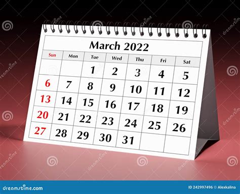 March 2022-Calendar 2022 Template Vector On Green Background, Week ...
