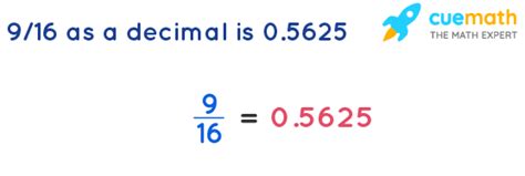 What is 9/16 as a Decimal? [SOLVED]