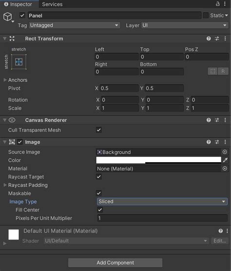 Panel Unity 的图像结果