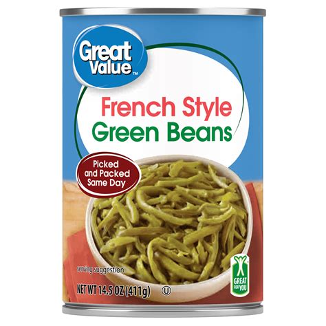 Great Value French-Style Green Beans, 14.5 oz Farm-Fresh, Easy to ...