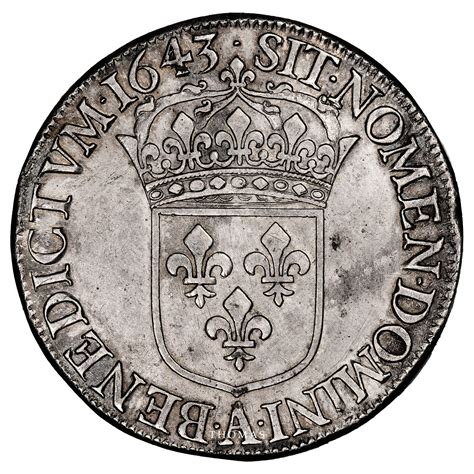 Coin France - Louis XIII - Ecu de 60 Sols - 1643 A Paris - Thomas ...