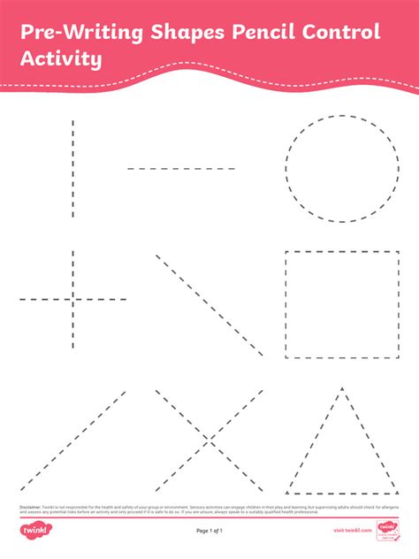 Pre Writing Shapes Pencil Control Activity Ver 1 | PDF