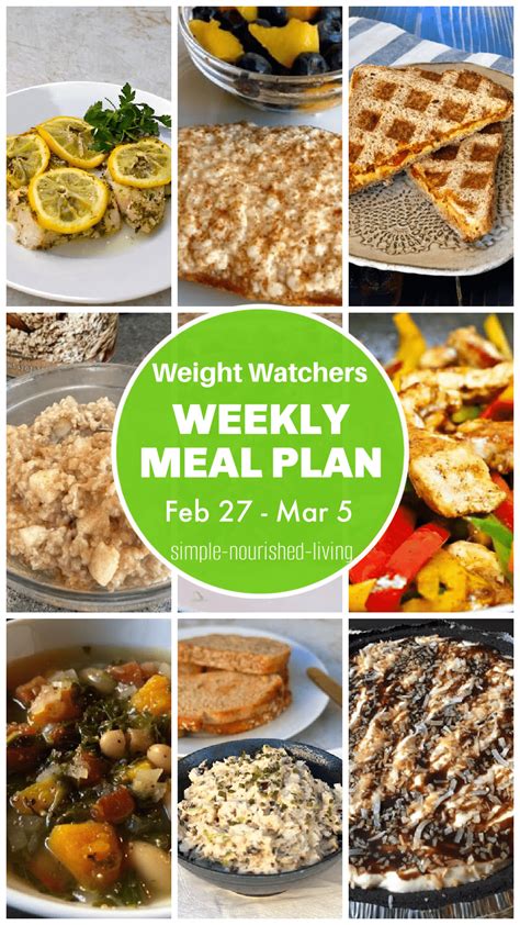 Weight Watchers Weekly Meal Plan (Feb 27 - Mar 5)