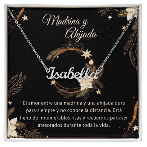 Custom Name Godmother Necklace, Madrina Ahijada Collar Spanish ...