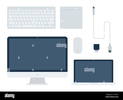 Vector Image of Computer System with Basic Components 的图像结果