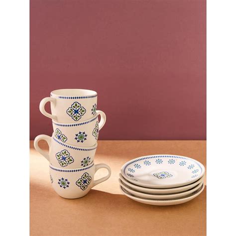 Buy Fabindia Blue Ceramic Cup N Saucer Online