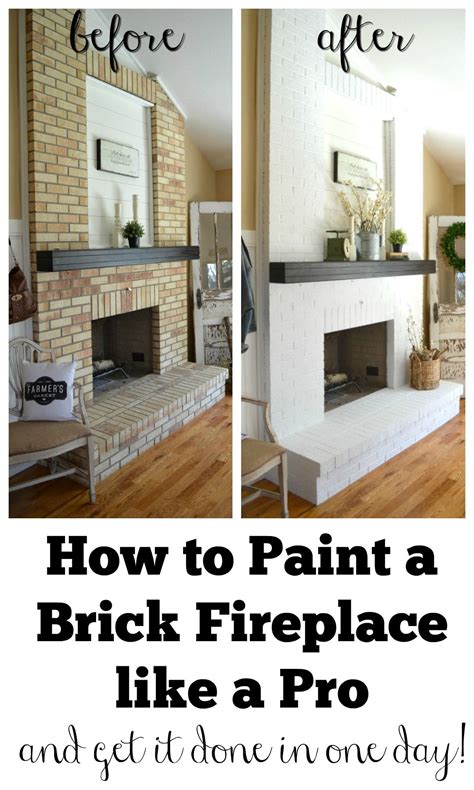How to Paint a Brick Fireplace - Sarah Joy | Brick fireplace makeover ...