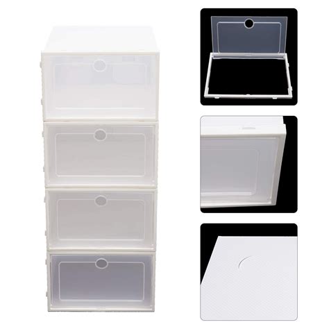 Buy 20 PCS Shoe Storage Boxes,Clear Plastic Clamshell Shoebox Stackable ...