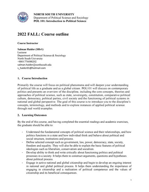 POL101 Course+Outline - Department of Political Science and Sociology ...