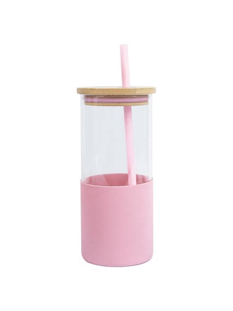Borosilicate Glass Sipper With Straw - 350 Ml (Assorted Color) – VON CASA