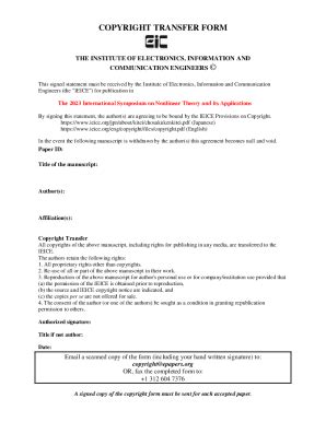 Fillable Online COPYRIGHT TRANSFER FORM - Epapers Fax Email Print ...