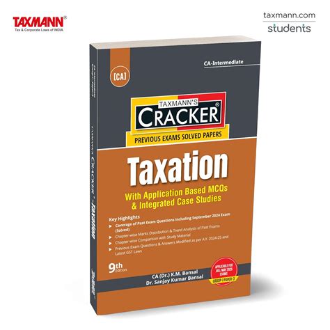 Buy Taxmann's CRACKER for Taxation with Application Based MCQs ...