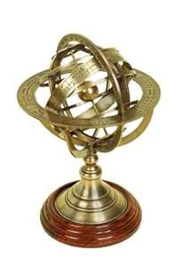 MALLA INC. 6" Brass Armillary Sphere Globe Clock Spherical Astrolabe ...
