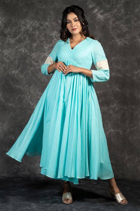 Aque blue mal flairy dress