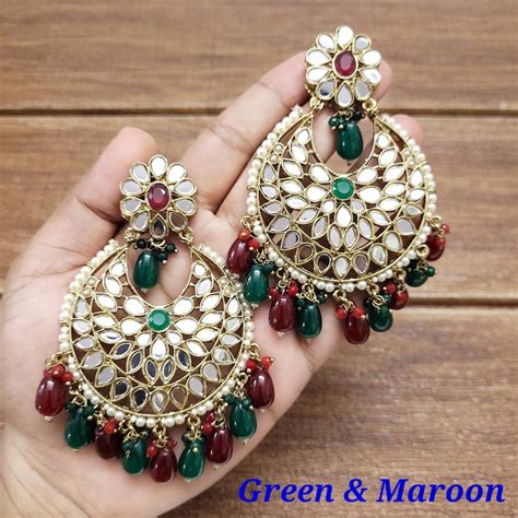 Buy Kundan Earrings Online In India - Etsy India