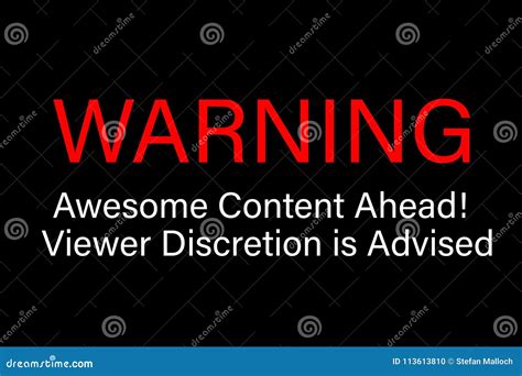 Warning Awesome Content Viewer Discretion is Advised Stock Illustration ...