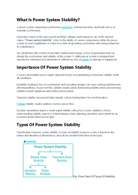 Stability - Summary power system analysis - What Is Power System ...
