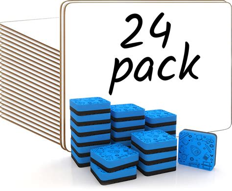 Scribbledo 24 Small White Board Dry Erase Boards Classroom Pack Mini ...