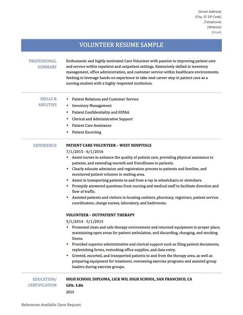 Student Volunteer Resume Volunteer Work On Resume Sample Resume Sample format – williamson-ga.us