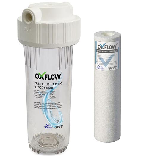 KWZ RO Heavy Duty Transparent Pre Filter 10'' Housing with 1/4" Size ...