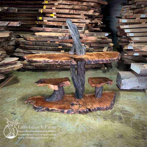 Natural wood console table - Littlebranch Farm