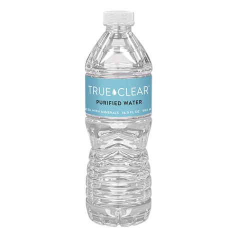 True Clear® Purified Bottled Water, 16.9 oz Bottle, 24 Bottles/Carton ...