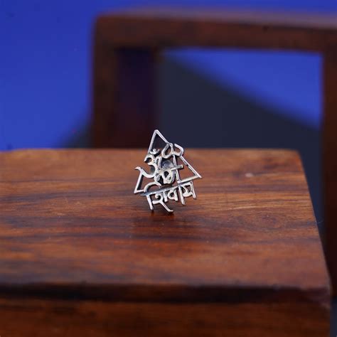 Sterling Silver 925 Om Namah Shivaay earring Studs For Men- Nemichand ...