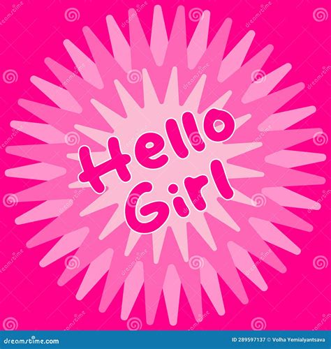 The Phrase Hello Girl on the Pink Banner. Pink Geometric Banner in ...