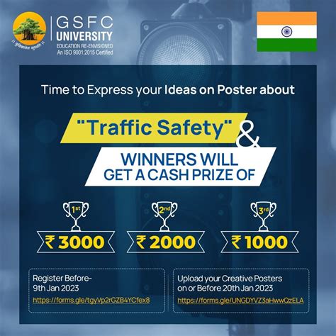 Poster Competition on "Traffic Safety" | GSFC University, Vadodara
