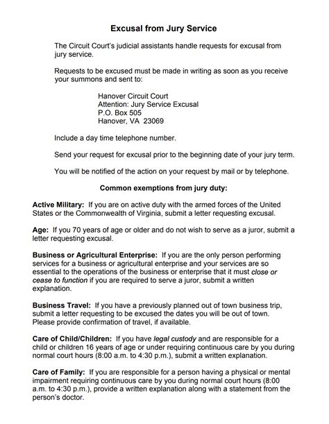 10 FREE Jury Duty Excuse Letter Templates Samples Jury Duty Letter From ...