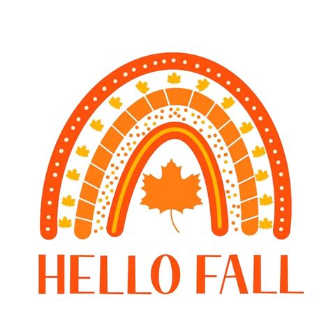 Herfst regenboog Leuke herfstdag clipart Vector sjabloon voor spandoek ...