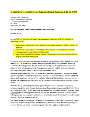 Fillable Online Sample letter to the Whitehouse Regarding Federal ...