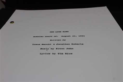 The Lion King Script - Movie Script Replica - Etsy