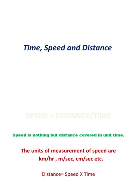 Image result for Speed Distance Time Measurements