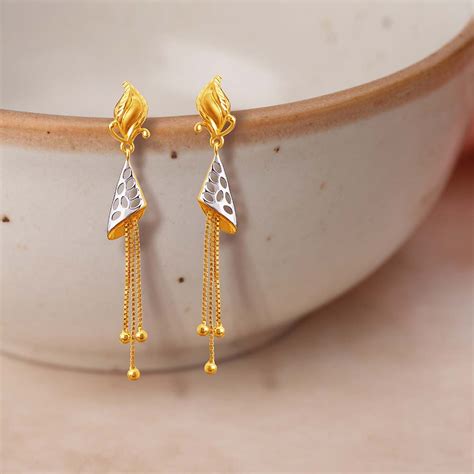 Glossy Gold Drop Earrings