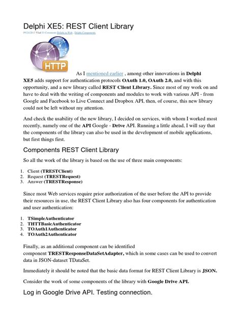 Image result for Google API Client Delphi