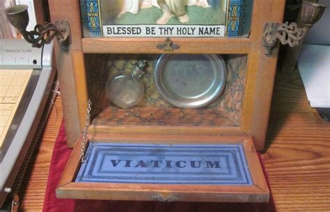 Antique 1900 CATHOLIC Viaticum Last Rites Wall Art Shadow Box Altar ...