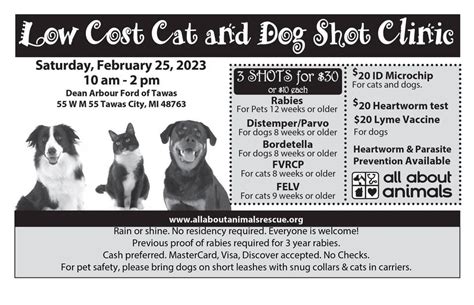Shot Clinic for Cats and Dogs Iosco County - everyone welcome!, Dean ...